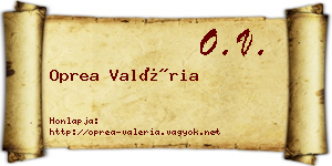 Oprea Valéria névjegykártya